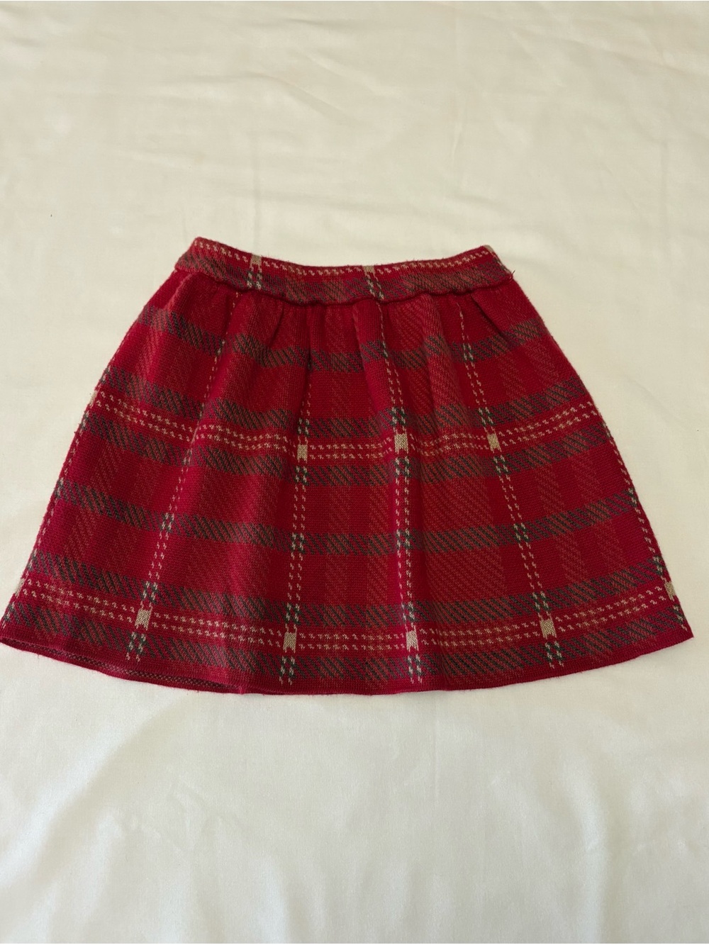 Girls Red Plaid Skirt - Classic A-Line